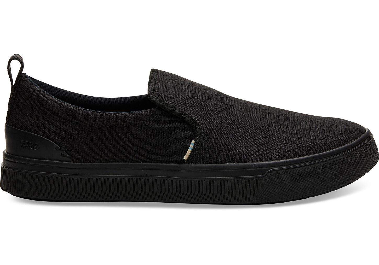 Toms TRVL LITE Heritage Canvas - Mens Slip Ons - Black - NZ - 037592SDH